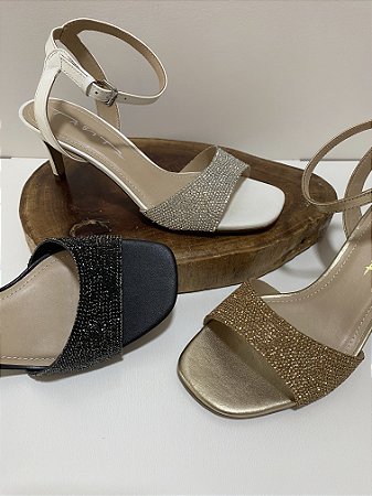 SANDALIA STRASS TABITA SALTO BAIXO FINO