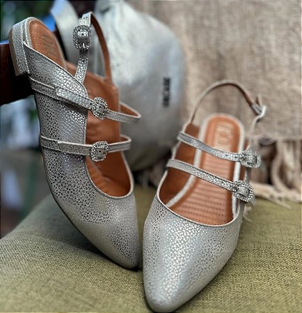 SLINGBACK PRATA ORCADE COM FIVELAS