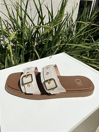 FLAT OFFLINE TIRAS COM FIVELAS OFF WHITE