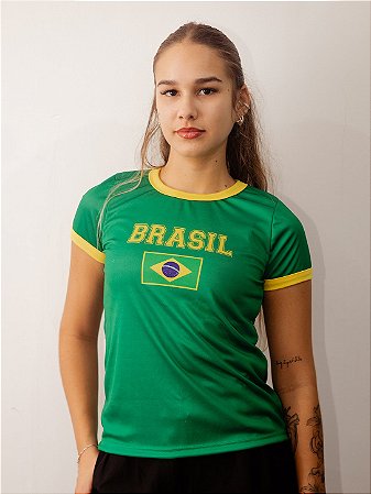 Baby Look Brasil Classic I Feminina Verde
