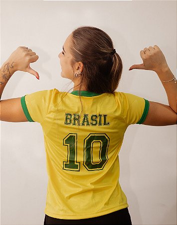 Camisa Brasil Torcedor I Feminina Amarela