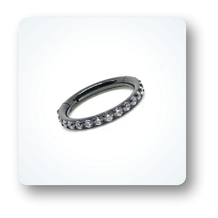 Argola Black Titânio com Strass