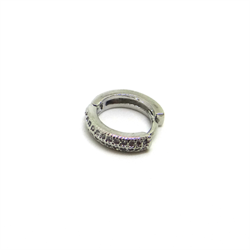 Argola Click com Pedras Pretas