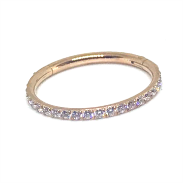 Argola de Titânio Dourada com Strass