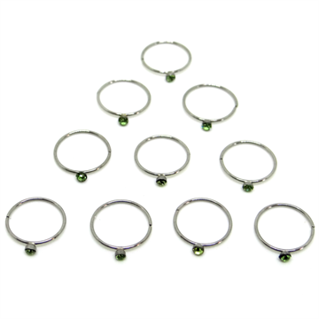 Argola Pedra Verde 8mm