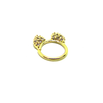Argola Torção Dourada com Orelhinhas Cravejada