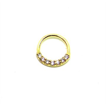 Argola Torção Dourada Cravejada
