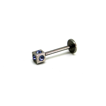 Labret Dado Cravejado Azul