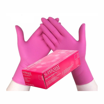 Luva Nitrílica Pink (M) - 100 Unidades