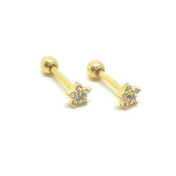 Mini Barbell Banhado Estrela Cravejada