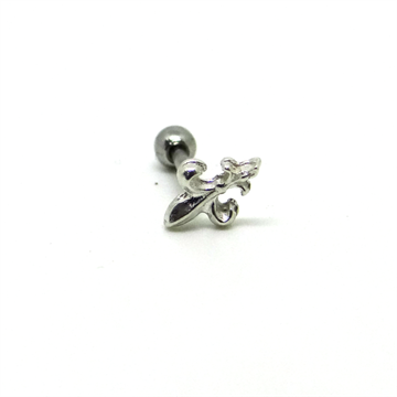 Mini Barbell em Prata Flor de Lís