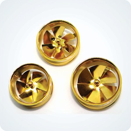 Alargador AÇO PLUG DOURADO CATAVENTO. (Unid.)