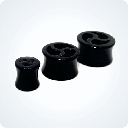 Alargador ACRÍLICO PLUG PRETO VAZADA. (Unid.)