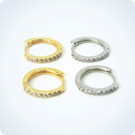 ARGOLA CLICK CRAVEJADA COM PEDRAS 8mm (Unid.)