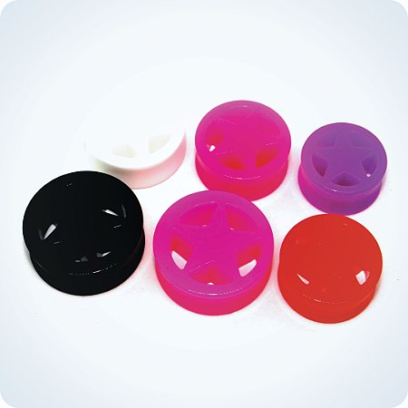 ALARGADOR ACRÍLICO ESTRELA VAZADA. (Unid.)