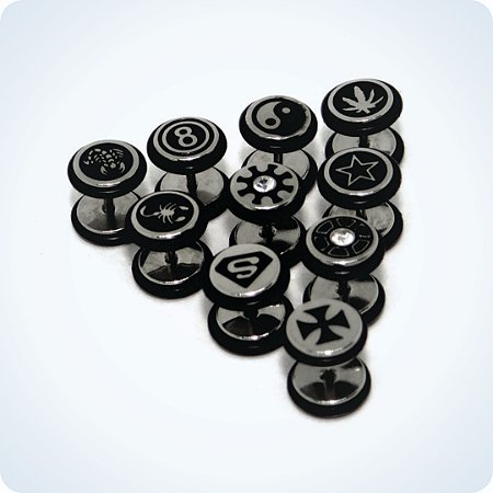 ALARGADOR AÇO BORDA PRETA DESENHO. (Unid.)