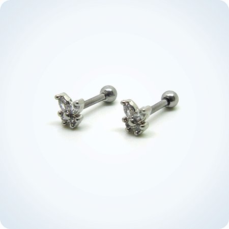 MINI BARBELL. decorado 4 pedras.  (Unid.)
