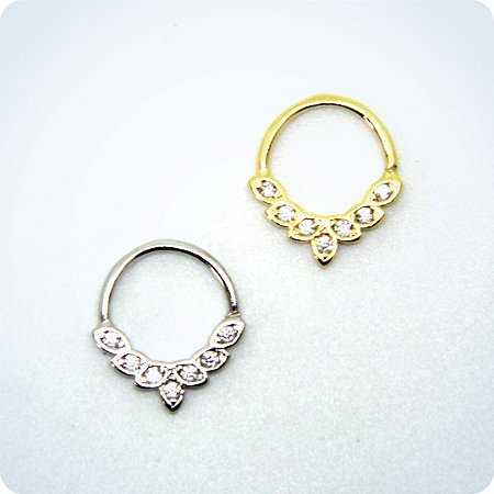 ARGOLA CLICK - 5 PEDRAS. COM STRASS. (Unid.)
