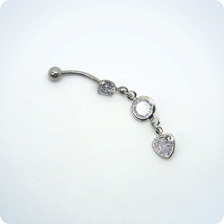 BANANA BELL - 3 PEDRAS. PINGENTE CORAÇÃO. (Unid.)