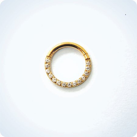 ARGOLA CLICK SEPTO em Titânio 1,2 x 8mm - com Pedras. (Unid.)