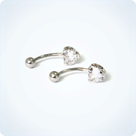 PIERCING INTIMO AÇO 316L - DECORADO PEDRA DE CORAÇÃO. (Unid.)