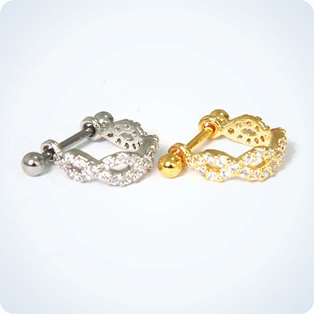 CONCH Aço 316L - trançado com PEDRAS. (Unid.)