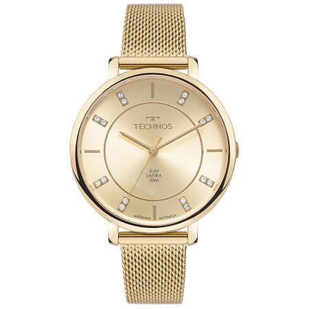 Relógio Technos Feminino Slim Dourado