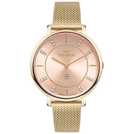 Relógio Technos Feminino Slim Dourado