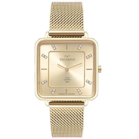 Relógio Technos Feminino Slim Dourado