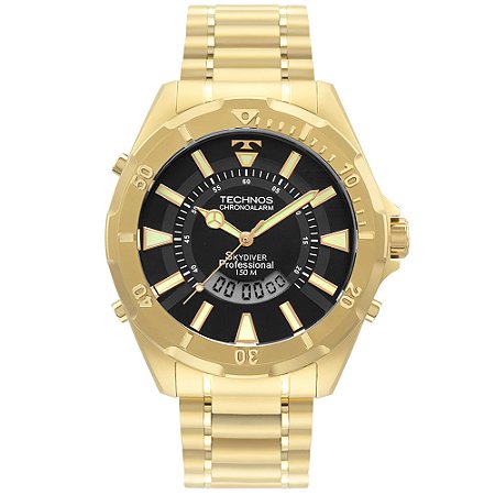 Relógio Technos Masculino Skydiver Dourado