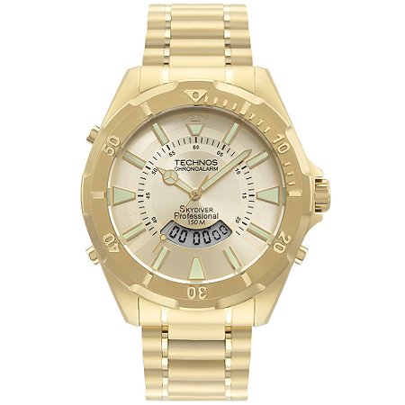 Relógio Technos Masculino Skydiver Dourado