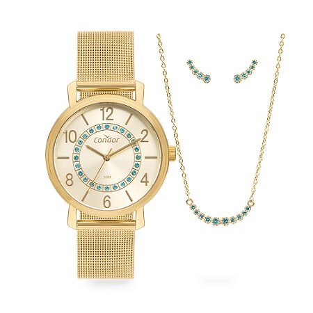Relógio Condor Feminino Elegante Dourado