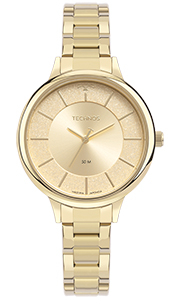Relógio Technos Feminino Brilho Dourado