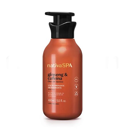 Loção Drenante Desodorante Corporal Nativa SPA Ginseng e Cafeína 400ml