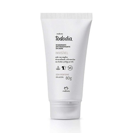 Desodorante Antitranspirante em Creme Invisível Sem Perfume 80g
