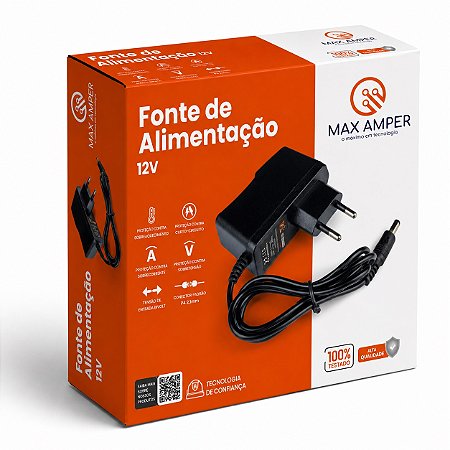 Fonte Estabilizada 12V 3A, Ideal para câmeras de segurança