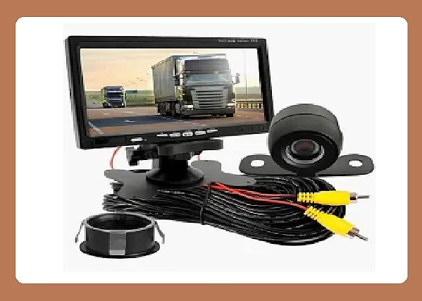 Kit Monitor LCD 7" Polegadas + 1 Câmera de Ré Veicular Automotiva