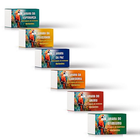 Kit 6 araras - Mensagens de Otimismo