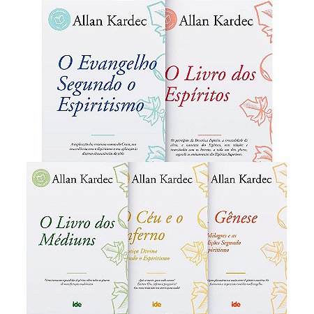 Kit Obras Básicas Com 05 Livros Allan Kardec - 14x21 - Instituto De Difusão - Ide Editora