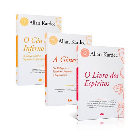 Kit Allan Kardec 03 livros: A Gênese, O Céu e o Inferno e O Livro dos Espíritos
