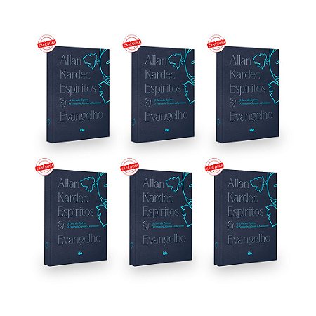 Kit 6 Allan Kardec - Espíritos e Evangelho - Capa Dura