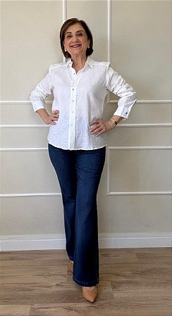 Camisa Linho Puro Off White