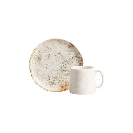 Conj. Xícara de Café com Pires Aspen Bege - Scalla