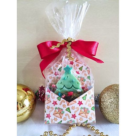 Sabonete Árvore de Natal Lembrancinhas na Caixinha Envelope
