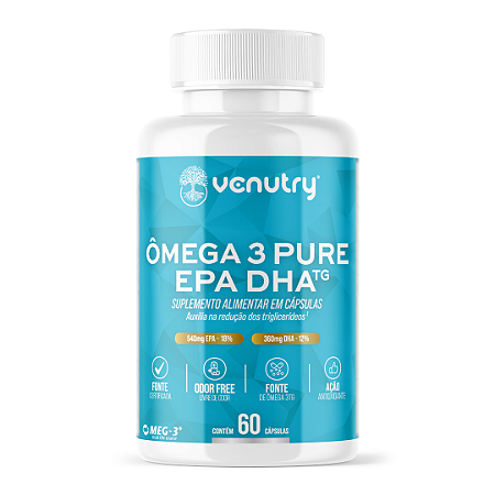 Ômega 3TG Pure 1000mg - (EPA 18% DHA 12%) 60 Caps