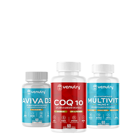 Kit Viva mais: Coenzima Q-10 + Multivit Imune+ e Aviva D3