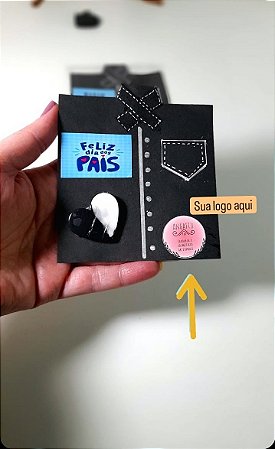 Cartão com Mini Sabonete Coração para Dia dos Pais -  25 unidades