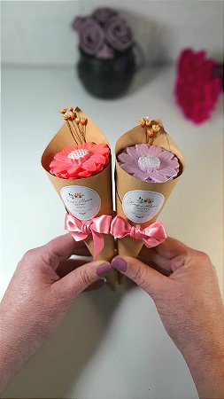 Lembrancinha Sabonete de Margarida no Cone -  15 unidades