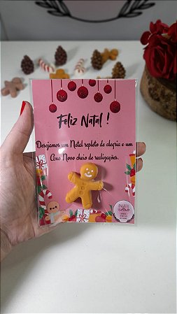 Cartão com Mini Sabonete Biscoito de Natal- 25 unidades
