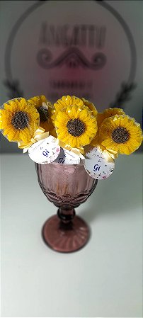 Lembrancinha Sabonete de Girassol no Palito - 15 unidades